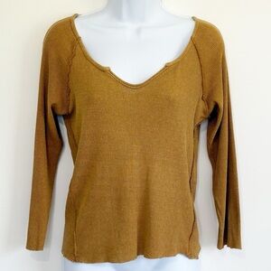 We The Free Scoop Neck Long Sleeve Top Womens Large